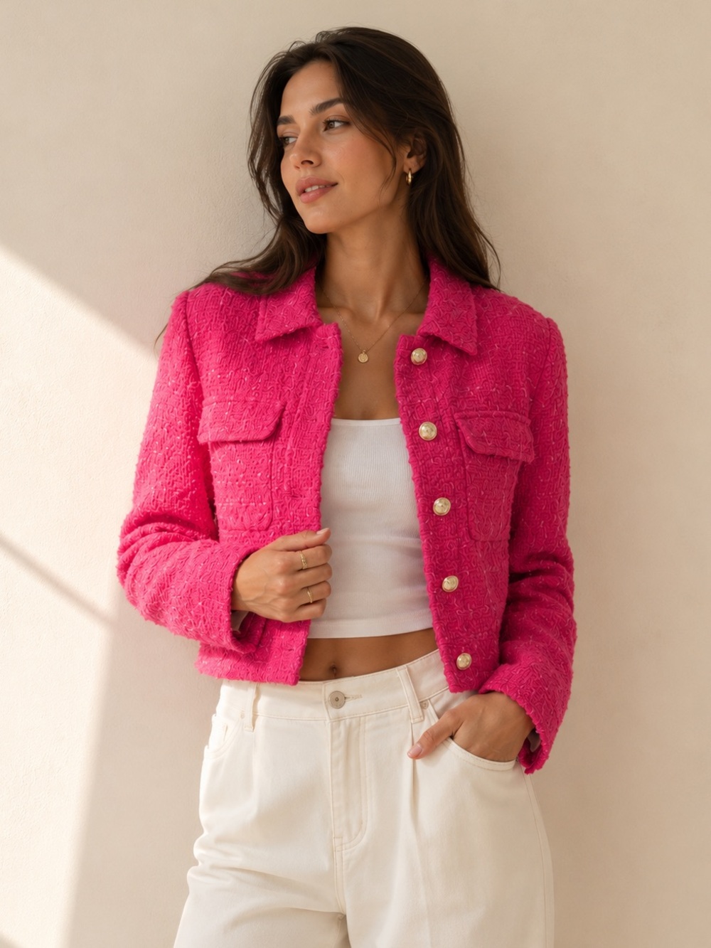 🎉LAST CHANCE🎉 RACHEL ZOE
Solid Boucle Crop Jacket